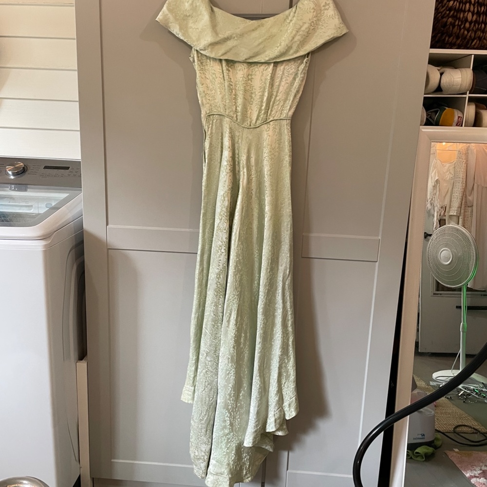Antique 30s/40s silk jacquard gown XS